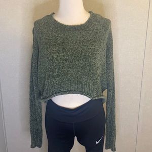 Rue21: Green Crop Crew Neck Sweater: M